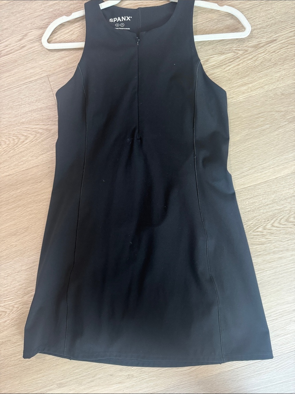 SPANX Black Sleeveless Sheath Dress with High Neck